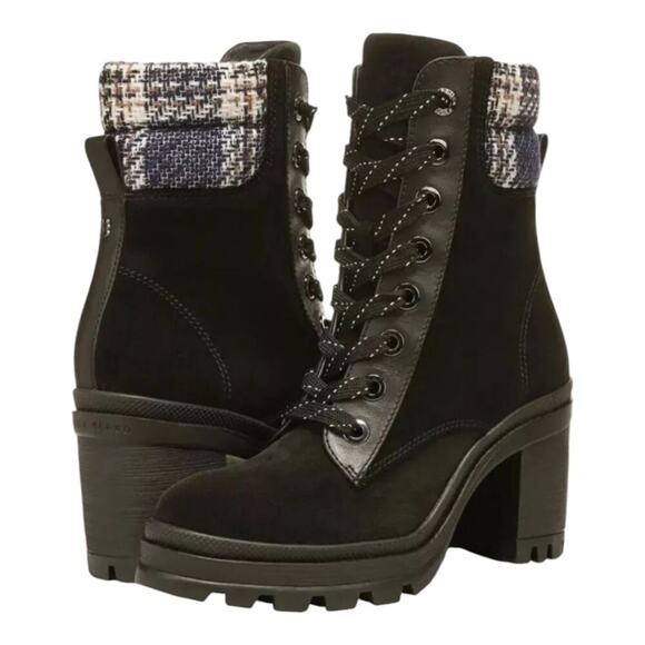 VERONICA BEARD Westport Water Resistant Hiker Boot‎ Black Eclipse PLAID SZ 8 NEW - Picture 1 of 16
